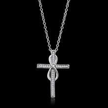 Load image into Gallery viewer, TS301 - Rhodium 925 Sterling Silver Chain Pendant with AAA Grade CZ  in Clear