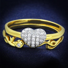 Load image into Gallery viewer, TS311 - Gold+Rhodium 925 Sterling Silver Ring with AAA Grade CZ  in Clear