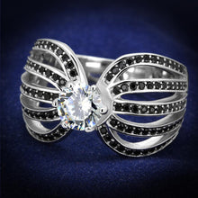 Load image into Gallery viewer, TS314 - Rhodium 925 Sterling Silver Ring with AAA Grade CZ  in Clear