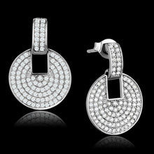 Load image into Gallery viewer, TS323 - Rhodium 925 Sterling Silver Earrings with AAA Grade CZ  in Clear