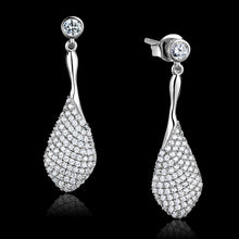 Load image into Gallery viewer, TS324 - Rhodium 925 Sterling Silver Earrings with AAA Grade CZ  in Clear