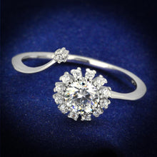 Load image into Gallery viewer, TS335 - Rhodium 925 Sterling Silver Ring with AAA Grade CZ  in Clear