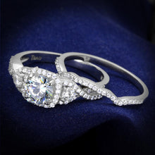 Load image into Gallery viewer, TS352 - Rhodium 925 Sterling Silver Ring with AAA Grade CZ  in Clear