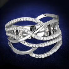 Load image into Gallery viewer, TS357 - Rhodium 925 Sterling Silver Ring with AAA Grade CZ  in Clear