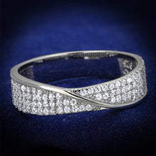 Load image into Gallery viewer, TS373 - Rhodium 925 Sterling Silver Ring with AAA Grade CZ  in Clear