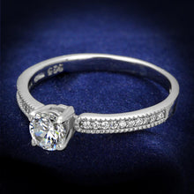 Load image into Gallery viewer, TS401 - Rhodium 925 Sterling Silver Ring with AAA Grade CZ  in Clear