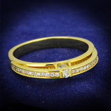 Load image into Gallery viewer, TS403 - Gold 925 Sterling Silver Ring with AAA Grade CZ  in Clear