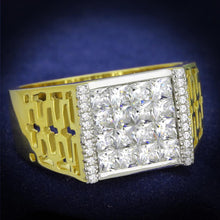 Load image into Gallery viewer, TS412 - Gold+Rhodium 925 Sterling Silver Ring with AAA Grade CZ  in Clear