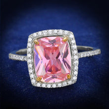 Load image into Gallery viewer, TS418 - Rose Gold + Rhodium 925 Sterling Silver Ring with AAA Grade CZ  in Rose