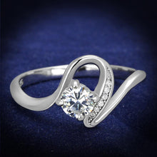 Load image into Gallery viewer, TS424 - Rhodium 925 Sterling Silver Ring with AAA Grade CZ  in Clear