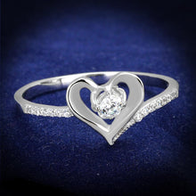 Load image into Gallery viewer, TS425 - Rhodium 925 Sterling Silver Ring with AAA Grade CZ  in Clear