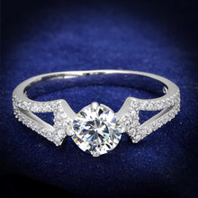 Load image into Gallery viewer, TS430 - Rhodium 925 Sterling Silver Ring with AAA Grade CZ  in Clear