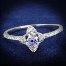 Load image into Gallery viewer, TS432 - Rhodium 925 Sterling Silver Ring with AAA Grade CZ  in Light Amethyst