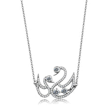 Load image into Gallery viewer, TS447 - Rhodium 925 Sterling Silver Chain Pendant with AAA Grade CZ  in Clear