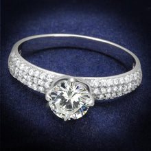 Load image into Gallery viewer, TS458 - Rhodium 925 Sterling Silver Ring with AAA Grade CZ  in Clear