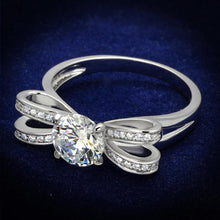 Load image into Gallery viewer, TS470 - Rhodium 925 Sterling Silver Ring with AAA Grade CZ  in Clear