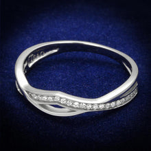 Load image into Gallery viewer, TS471 - Rhodium 925 Sterling Silver Ring with AAA Grade CZ  in Clear