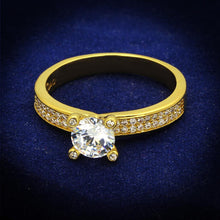 Load image into Gallery viewer, TS474 - Gold 925 Sterling Silver Ring with AAA Grade CZ  in Clear