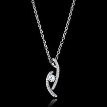 Load image into Gallery viewer, TS515 - Rhodium 925 Sterling Silver Necklace with AAA Grade CZ  in Clear