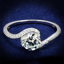 Load image into Gallery viewer, TS536 - Rhodium 925 Sterling Silver Ring with AAA Grade CZ  in Clear