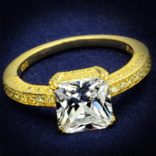 Load image into Gallery viewer, TS539 - Gold 925 Sterling Silver Ring with AAA Grade CZ  in Clear