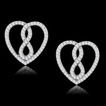 Load image into Gallery viewer, TS549 - Rhodium 925 Sterling Silver Earrings with AAA Grade CZ  in Clear