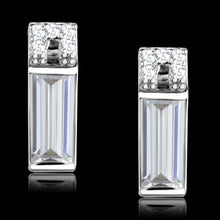 Load image into Gallery viewer, TS550 - Rhodium 925 Sterling Silver Earrings with AAA Grade CZ  in Clear