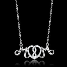 Load image into Gallery viewer, TS571 - Rhodium 925 Sterling Silver Necklace with AAA Grade CZ  in Clear