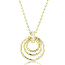 Load image into Gallery viewer, TS601 - Gold 925 Sterling Silver Necklace with AAA Grade CZ  in Clear