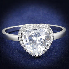 Load image into Gallery viewer, TS603 - Rhodium 925 Sterling Silver Ring with AAA Grade CZ  in Clear