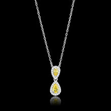 Load image into Gallery viewer, TS606 - Rhodium 925 Sterling Silver Chain Pendant with AAA Grade CZ  in Topaz