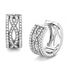 Load image into Gallery viewer, TS617 - Rhodium 925 Sterling Silver Earrings with AAA Grade CZ  in Clear