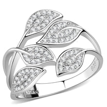 Load image into Gallery viewer, TS618 - Rhodium 925 Sterling Silver Ring with AAA Grade CZ  in Clear