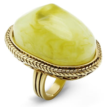 Load image into Gallery viewer, VL005 - IP Gold(Ion Plating) Brass Ring with Synthetic Synthetic Stone in Apple Green color