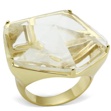 Load image into Gallery viewer, VL007 - Gold Brass Ring with Synthetic Synthetic Stone in Clear