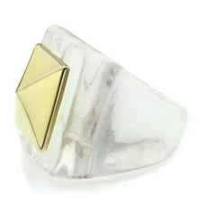 Load image into Gallery viewer, VL015 - Gold Brass Ring with Synthetic Synthetic Stone in Clear