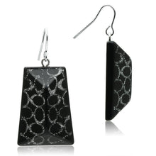 Load image into Gallery viewer, VL020 - IP rhodium (PVD) Brass Earrings with Synthetic Synthetic Stone in Jet