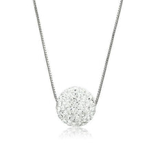 Load image into Gallery viewer, VL061 - Rhodium Brass Chain Pendant with Top Grade Crystal  in Clear