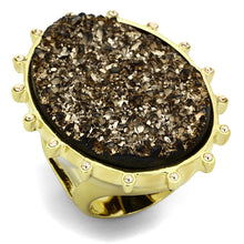 Load image into Gallery viewer, VL087 - IP Gold(Ion Plating) Brass Ring with Synthetic Synthetic Stone in Champagne