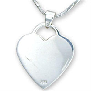 09722 High-Polished 925 Sterling Silver Pendant with No Stone in No Stone