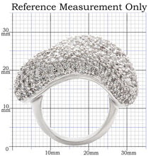 Load image into Gallery viewer, 0W066 Rhodium Brass Ring with AAA Grade CZ in Clear