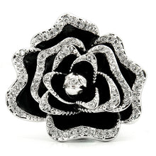 Load image into Gallery viewer, 0W252 - Rhodium Brass Ring with Top Grade Crystal  in Clear
