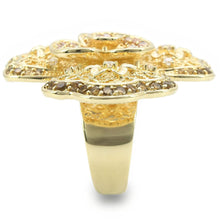 Load image into Gallery viewer, 0W312 - Gold Brass Ring with AAA Grade CZ  in Multi Color