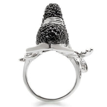 Load image into Gallery viewer, 0W003 - Rhodium + Ruthenium Brass Ring with AAA Grade CZ  in Multi Color