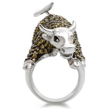 Load image into Gallery viewer, 0W004 - Rhodium + Ruthenium Brass Ring with AAA Grade CZ  in Multi Color