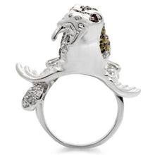 Load image into Gallery viewer, 0W008 - Rhodium + Ruthenium Brass Ring with AAA Grade CZ  in Multi Color