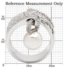 Load image into Gallery viewer, 0W031 - Rhodium Brass Ring with AAA Grade CZ  in Clear