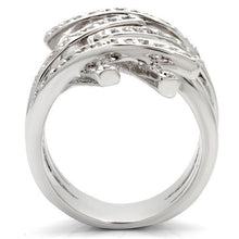 Load image into Gallery viewer, 0W061 - Rhodium Brass Ring with AAA Grade CZ  in Clear