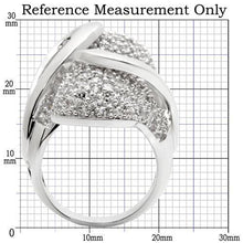Load image into Gallery viewer, 0W118 - Rhodium Brass Ring with AAA Grade CZ  in Clear