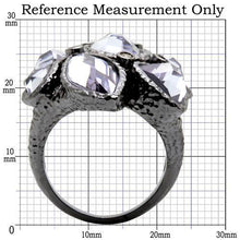 Load image into Gallery viewer, 0W120 - Ruthenium Brass Ring with AAA Grade CZ  in Light Amethyst